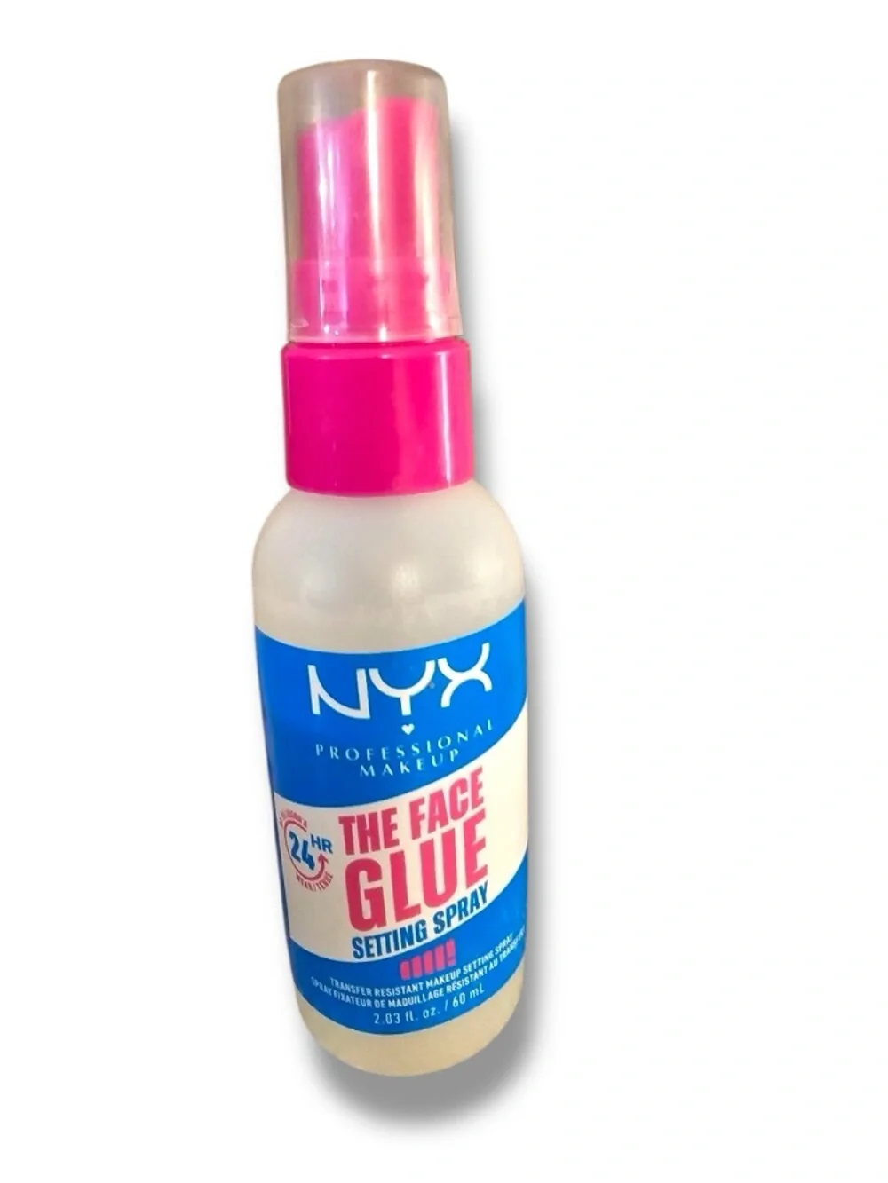 NYX The Face Glue Setting Spray - Pink & Blue Packaging